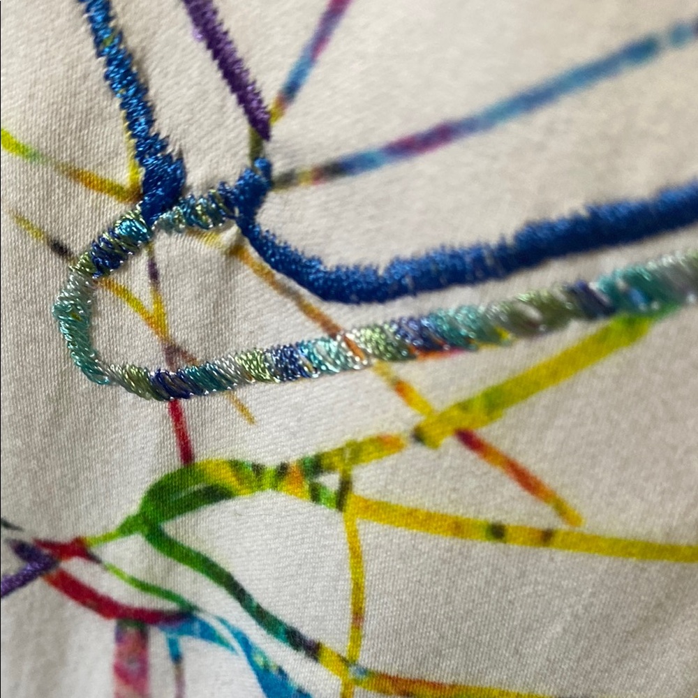 Robert Graham Men's White Shirt with Colorful Abstract Design - Picture 3 of 3